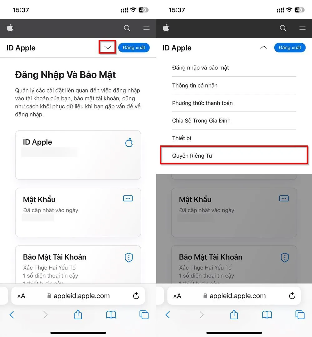 Chia sẻ bạn cách ẩn địa chỉ email cho tài khoản Apple ID trên iPhone khi sử dụng ở những trang web bên thứ ba