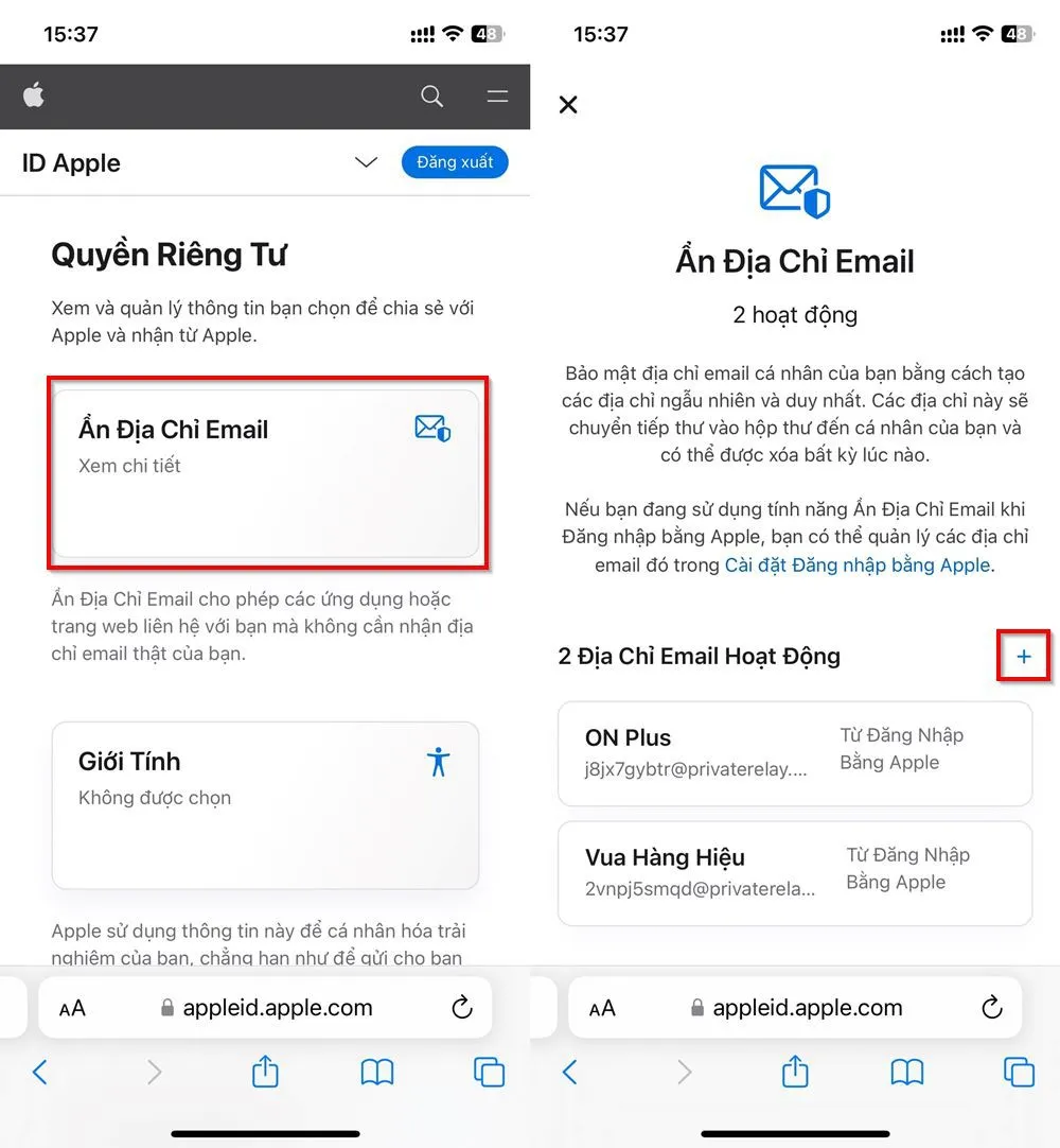 Chia sẻ bạn cách ẩn địa chỉ email cho tài khoản Apple ID trên iPhone khi sử dụng ở những trang web bên thứ ba