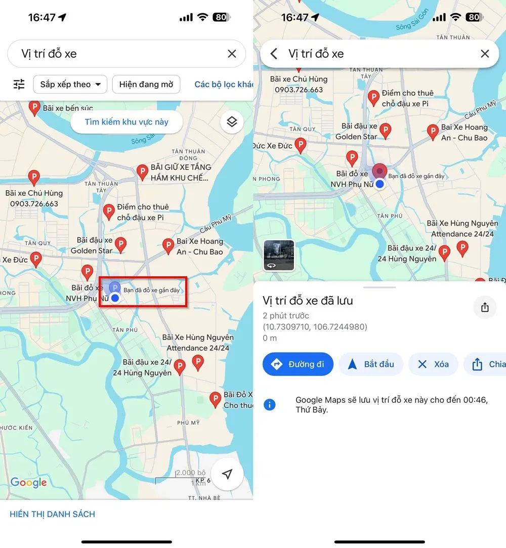 Chia sẻ cách lưu vị trí đỗ xe trên Google Maps để dễ dàng tìm phương tiện ở những nơi công cộng