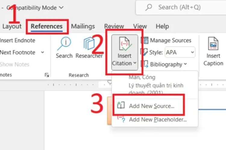 Chia sẻ cách trích dẫn tài liệu tham khảo trong Microsoft Word