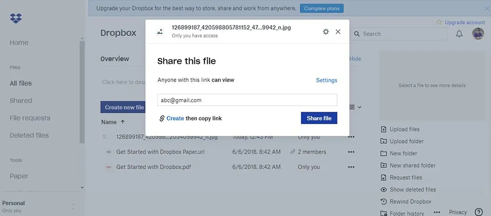 Chia sẻ file trên Dropbox theo 3 cách khác nhau