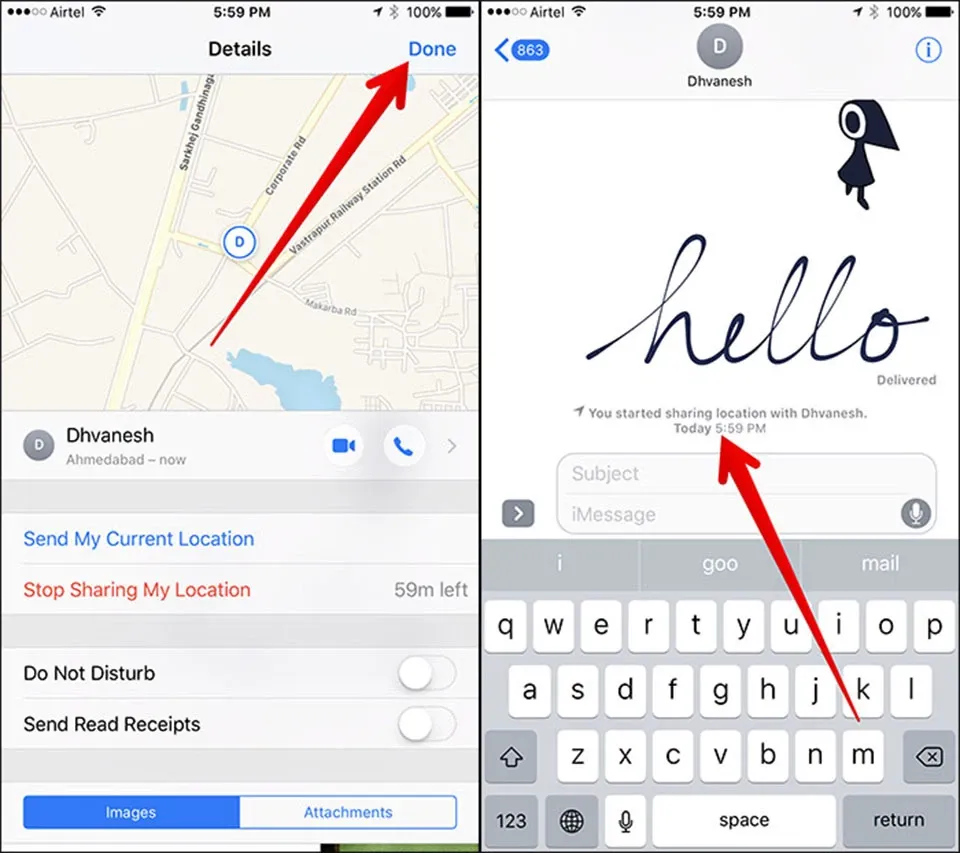 Chia sẻ trực tiếp Vị trí trong iMessage thông qua Apple Maps trên iPhone