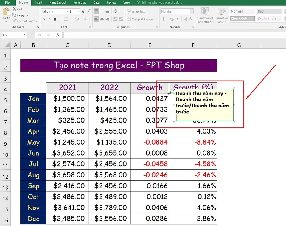 Có những cách nào tạo note nhanh trong Excel?