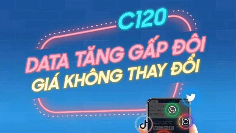 Đăng ký ngay gói C120 MobiFone để nhận thêm lưu lượng sử dụng thả ga