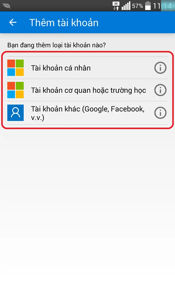 Đăng nhập Microsoft Account trên điện thoại