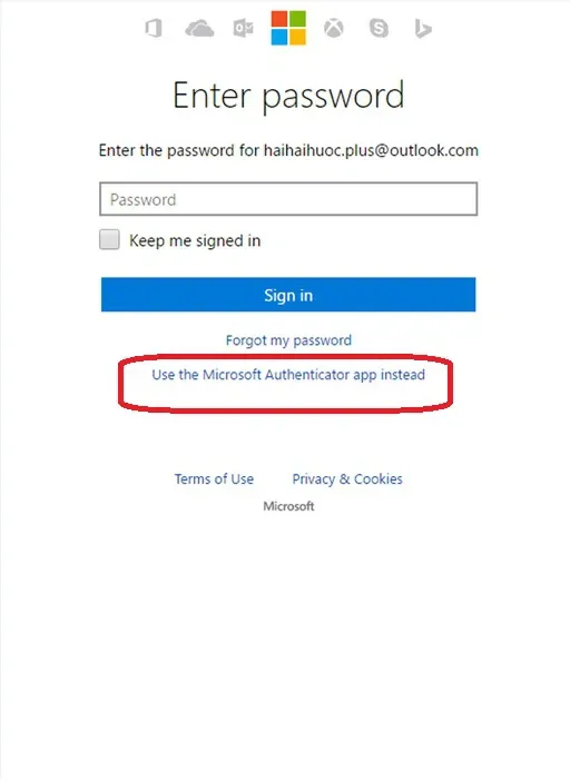 Đăng nhập Microsoft Account trên điện thoại