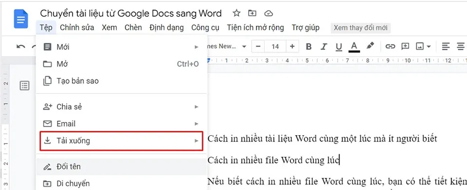 Đâu mới là cách chuyển Google Docs sang Word dễ nhất?