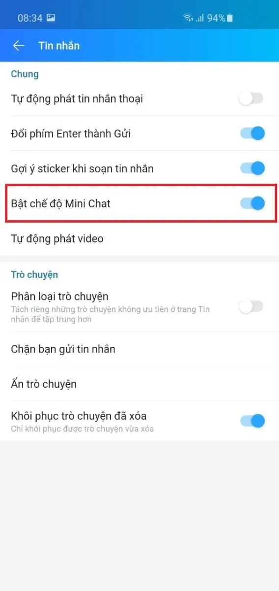 Đây là cách bật lại bong bóng chat trên Zalo nếu chẳng may bị mất