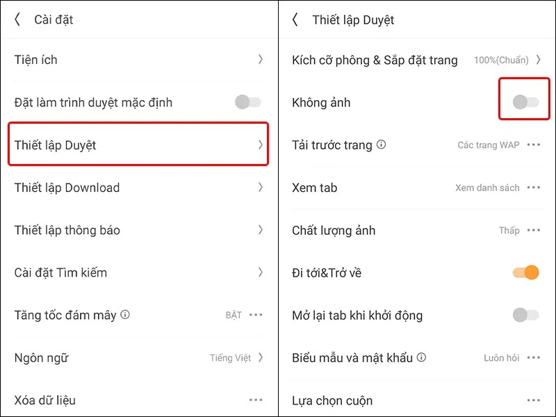 Đây là cách khắc phục lỗi trình duyệt UC Browser không hiển thị hình ảnh