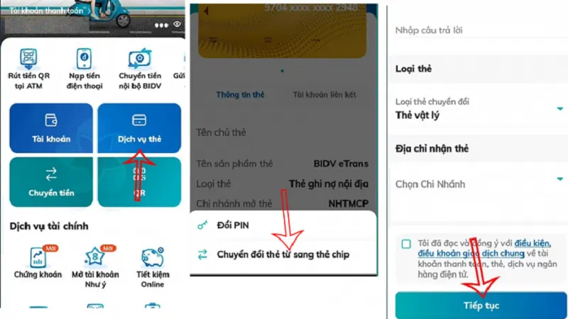 Đổi thẻ từ sang thẻ chip BIDV bằng cách nào?