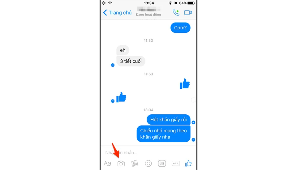 Dùng ngay nút chụp ảnh Valentine trên Facebook Messenger để gửi cho “nửa kia” của mình