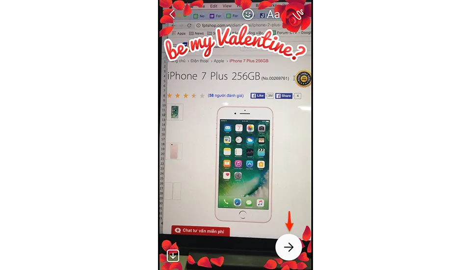 Dùng ngay nút chụp ảnh Valentine trên Facebook Messenger để gửi cho “nửa kia” của mình