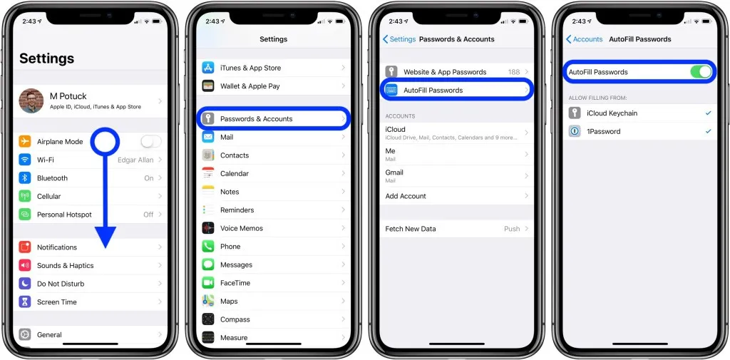 Dùng tính năng AutoFill mật khẩu trên iPhone và iPad