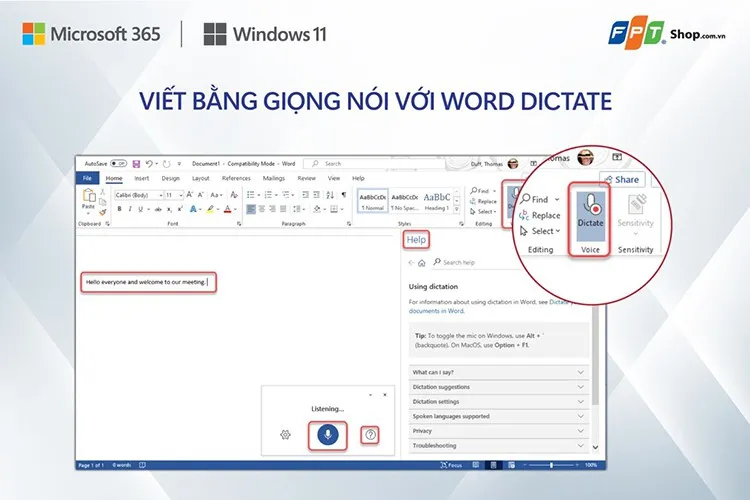 Dùng Word đã lâu, liệu bạn đã biết đến hai tính năng “đỉnh” là Editor và Dictate?