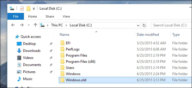 File window.old là gì và tại sao lại có file này trên máy tính?