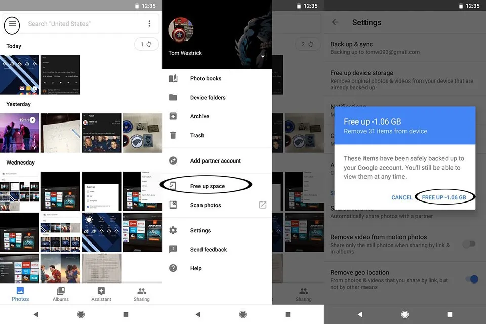 Giải phóng bộ nhớ điện thoại với tính năng Free Up Space của Google Photos