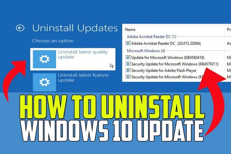 Gỡ bỏ các bản cập nhật Windows 10 thủ công bằng 5 cách đơn giản