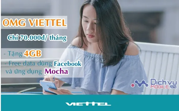 Gói OMG từ Viettel: Tặng 4GB data, miễn phí lướt Facebook cho thuê bao học sinh, sinh viên