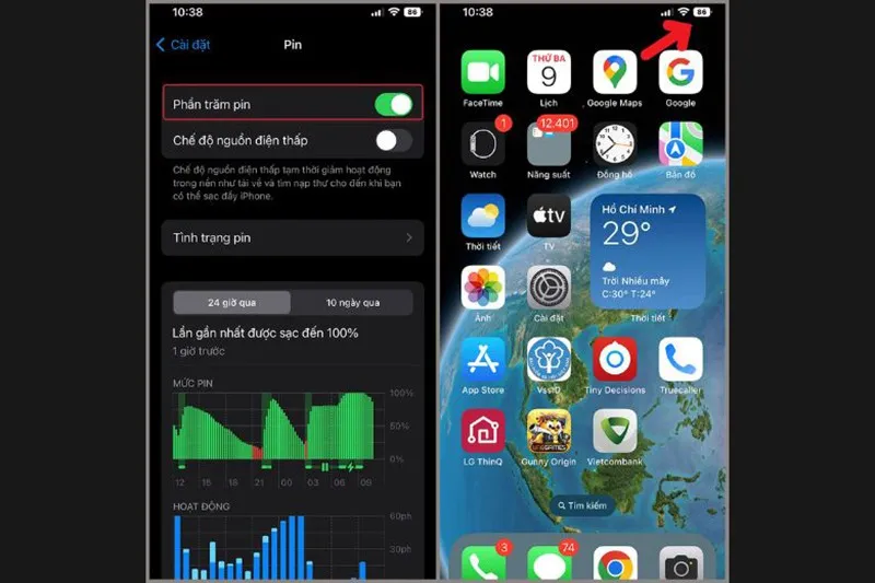 Gợi ý cách hiển thị phần trăm pin iOS 17 nhanh và chi tiết nhất