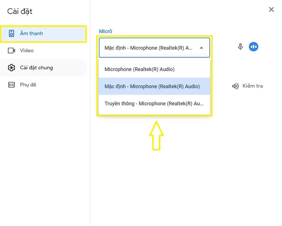 Google Meet không nhận mic và cách sửa cực dễ