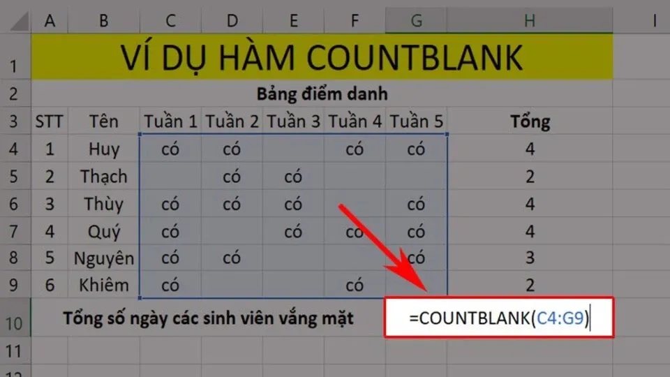 Hàm COUNTBLANK là gì? Ứng dụng và cách sử dụng hàm COUNTBLANK hiệu quả nhất