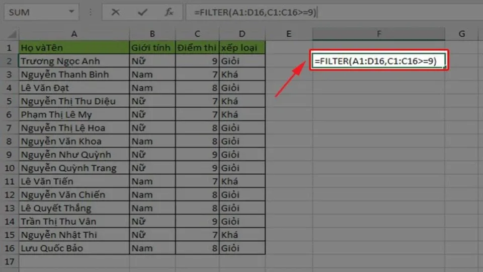 Hàm lọc dữ liệu có điều kiện trong Excel, cách sử dụng và các lỗi thường gặp