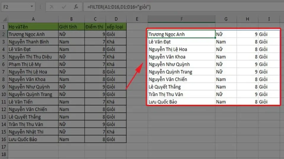 Hàm lọc dữ liệu có điều kiện trong Excel, cách sử dụng và các lỗi thường gặp