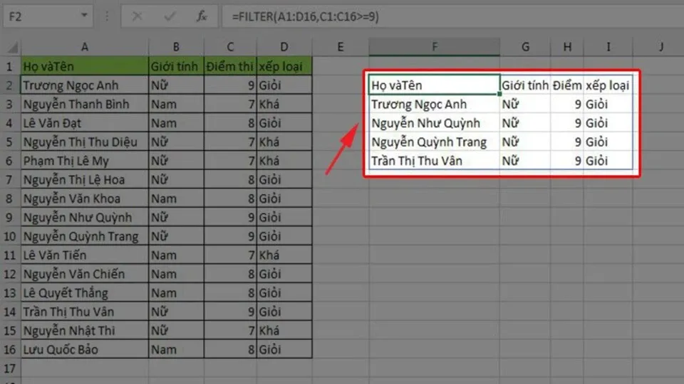 Hàm lọc dữ liệu có điều kiện trong Excel, cách sử dụng và các lỗi thường gặp