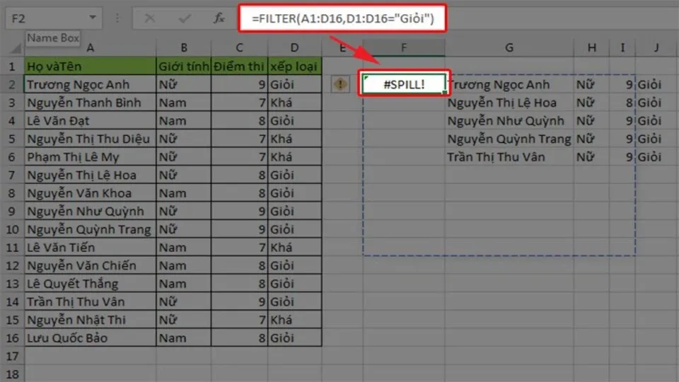 Hàm lọc dữ liệu có điều kiện trong Excel, cách sử dụng và các lỗi thường gặp