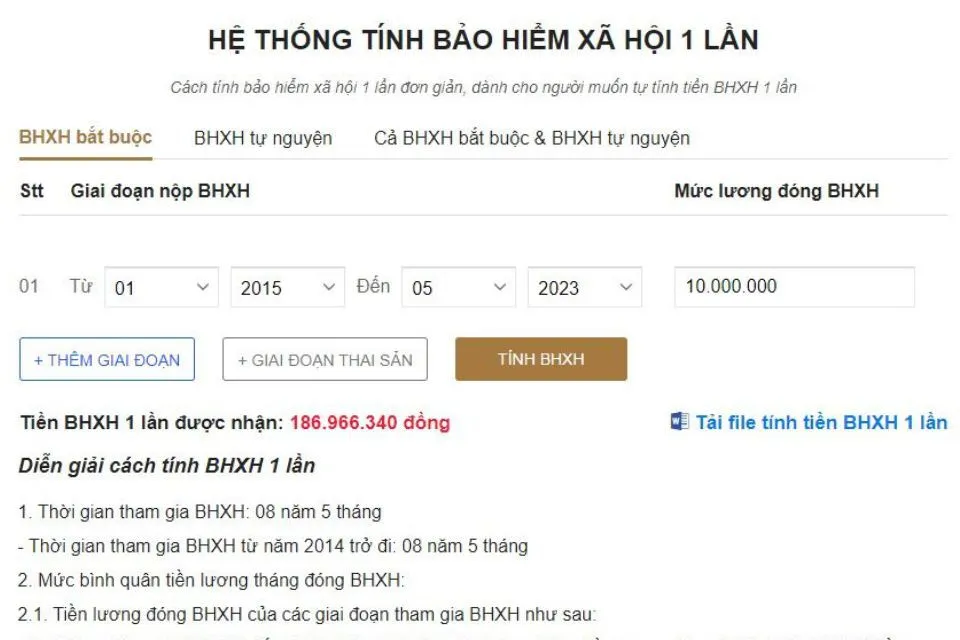 Học cách tính bảo hiểm xã hội 1 lần nhanh chóng, đơn giản và cực kỳ chính xác