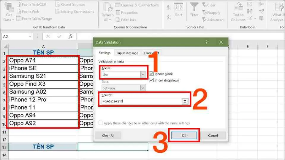 Học ngay cách tạo List trong Excel (Drop List) chi tiết từ A – Z mà bạn nên biết