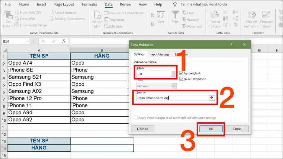 Học ngay cách tạo List trong Excel (Drop List) chi tiết từ A – Z mà bạn nên biết