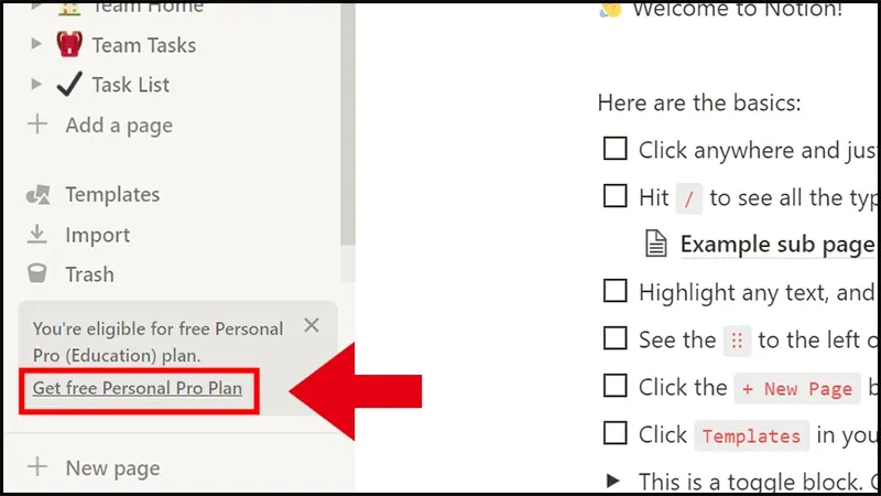 Hướng dẫn 2 cách nâng cấp gói Personal Pro trên Notion miễn phí