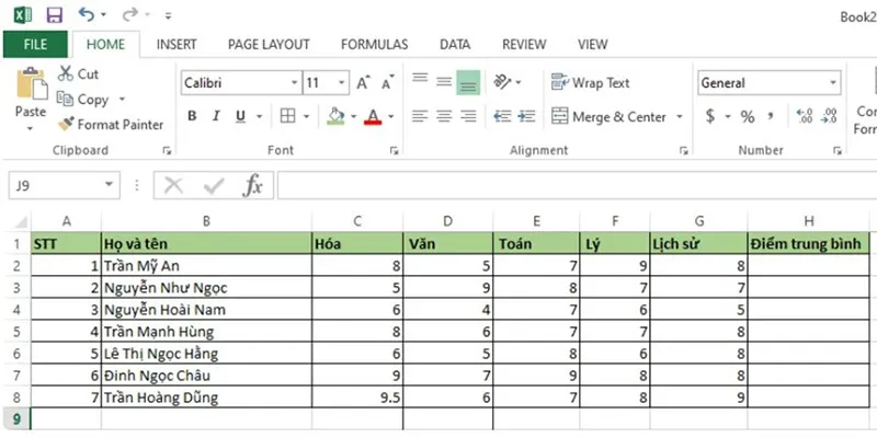 Hướng dẫn 3 cách tính điểm trung bình trong Excel cực đơn giản