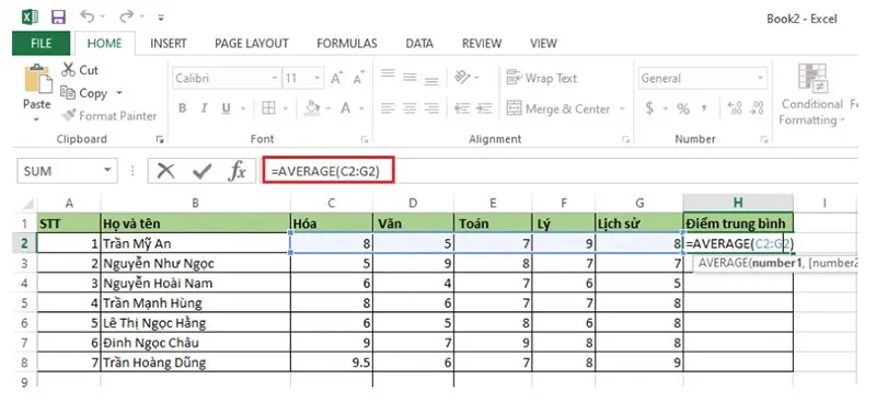 Hướng dẫn 3 cách tính điểm trung bình trong Excel cực đơn giản