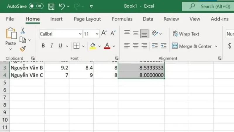 Hướng dẫn 3 cách tính điểm trung bình trong Excel cực đơn giản