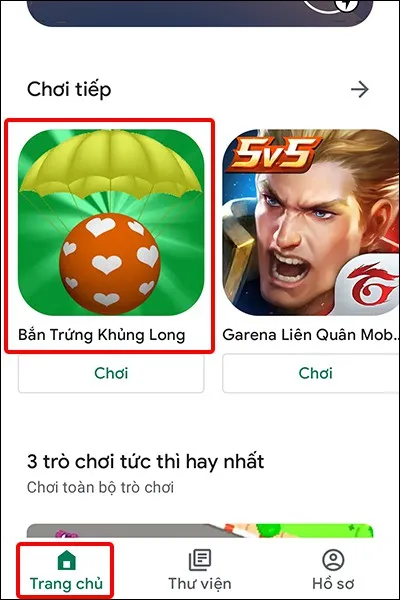 Hướng dẫn ẩn trò chơi trong ứng dụng Play Games