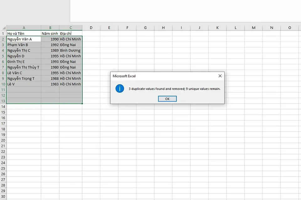 Hướng dẫn bạn 5 cách lọc dữ liệu trùng nhau trong Excel cực kỳ đơn giản và nhanh chóng