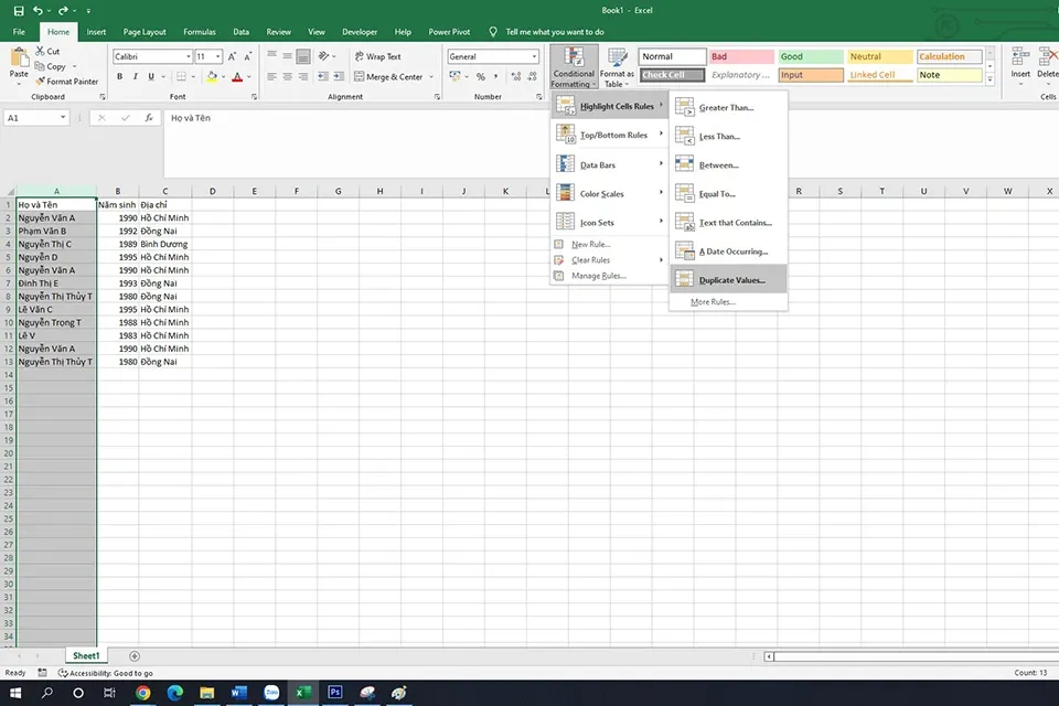 Hướng dẫn bạn 5 cách lọc dữ liệu trùng nhau trong Excel cực kỳ đơn giản và nhanh chóng