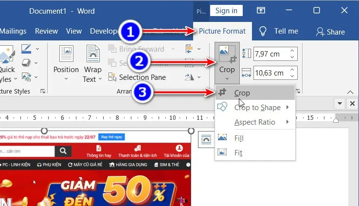 Hướng dẫn bạn các cách cắt ảnh trong Microsoft Word