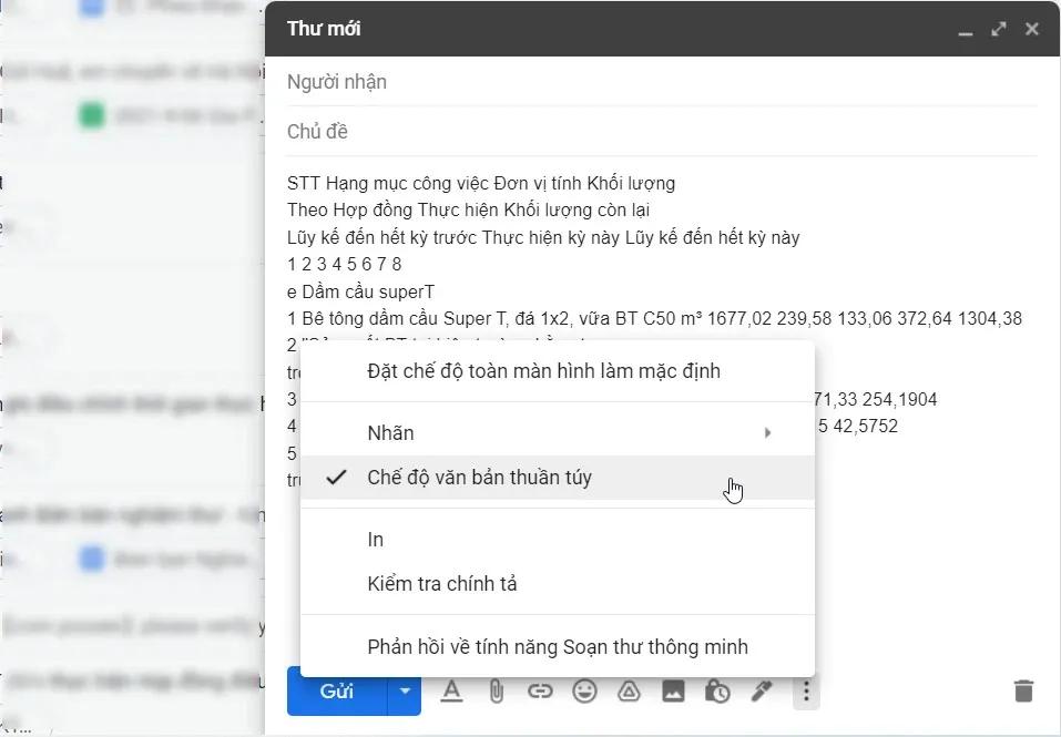 Hướng dẫn bạn cách chèn bảng dữ liệu vào thư Gmail