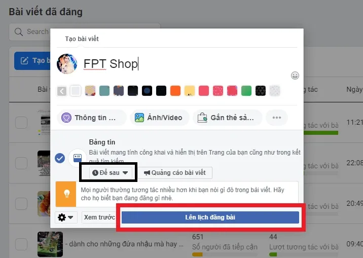 Hướng dẫn bạn cách hẹn giờ đăng bài Facebook trên điện thoại và máy tính mới nhất