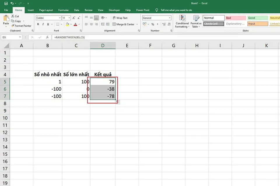 Hướng dẫn bạn cách sử dụng hàm RANDBETWEEN trong Excel chọn số ngẫu nhiên cực dễ dàng