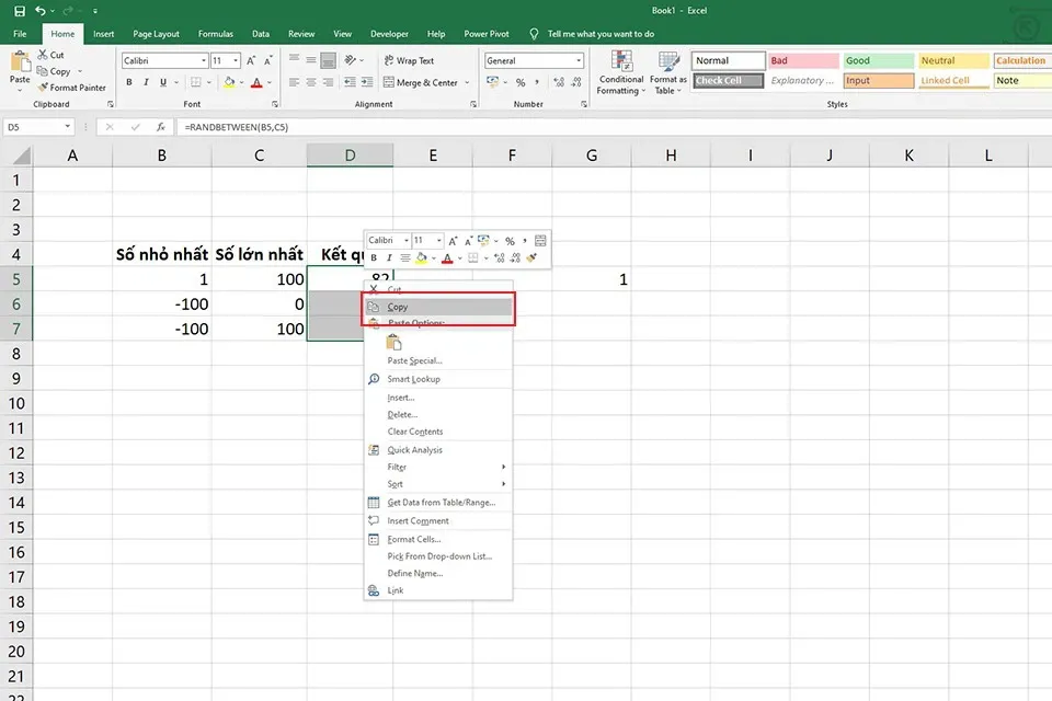 Hướng dẫn bạn cách sử dụng hàm RANDBETWEEN trong Excel chọn số ngẫu nhiên cực dễ dàng