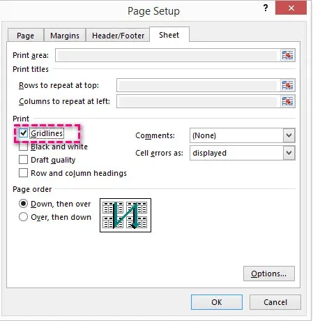 Hướng dẫn bạn cách sửa lỗi Excel không in được đường lưới