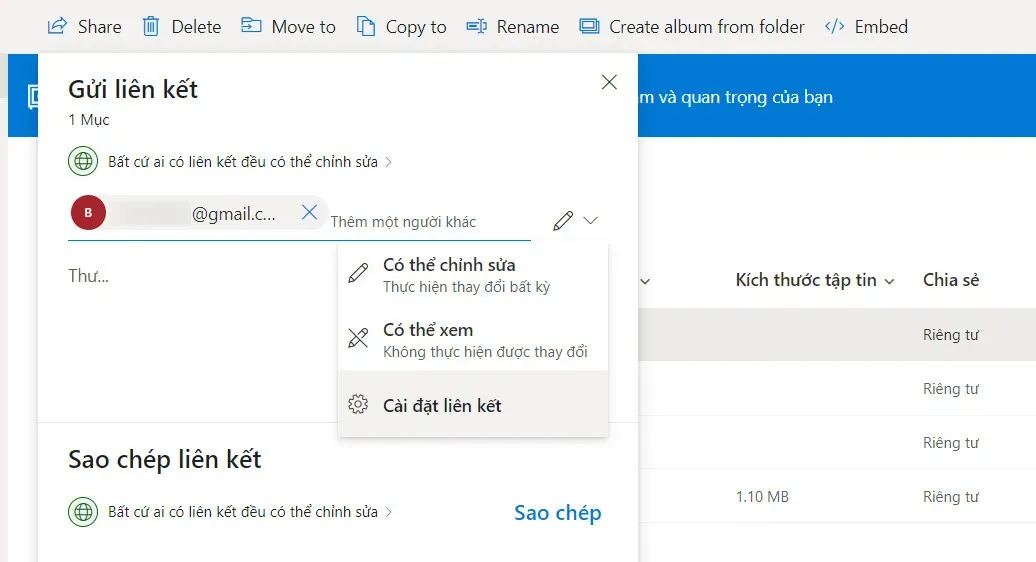 Hướng dẫn bạn cách thay đổi quyền liên kết trong OneDrive