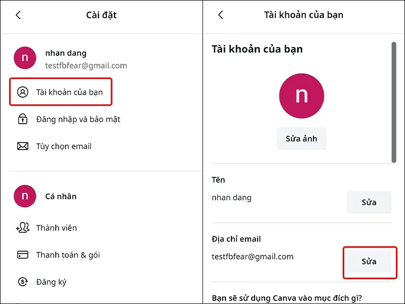 Hướng dẫn bạn thay đổi địa chỉ email trên Canva một cách đơn giản