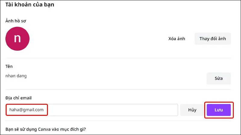 Hướng dẫn bạn thay đổi địa chỉ email trên Canva một cách đơn giản