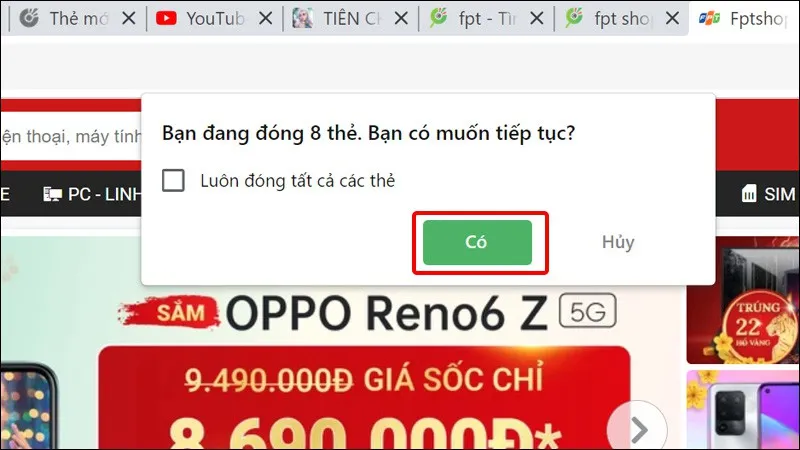 Hướng dẫn bật cảnh báo khi đóng nhiều tab trên Cốc Cốc một cách đơn giản