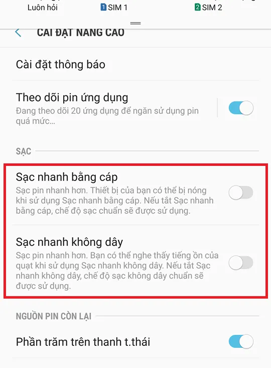 Hướng dẫn BẬT/TẮT tính năng sạc nhanh trên các thiết bị Samsung